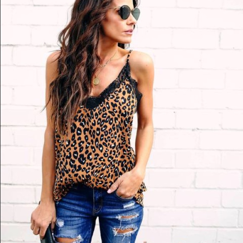 Leopard + Lace Cami - Picture 3 of 4